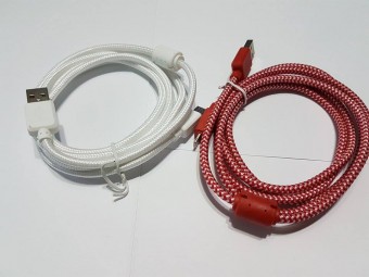 Cablu date USB - micro USB textil - CU BOBINA -DIVERSE CULORI